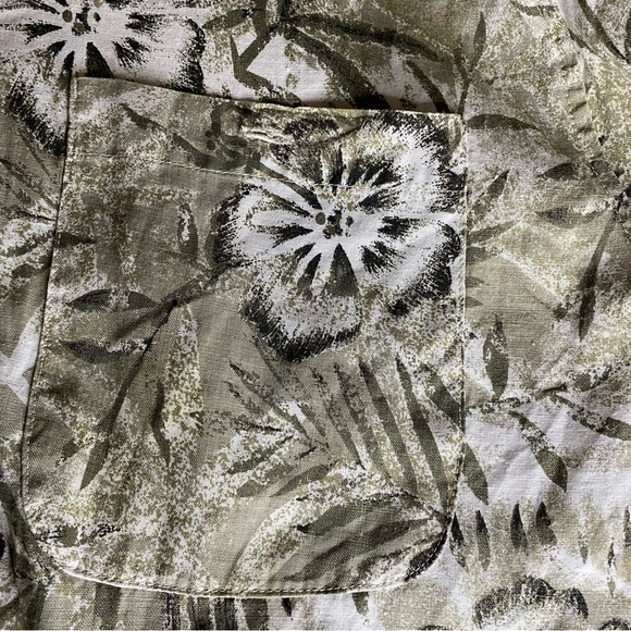 Vintage 90s Bugle Boy Hawaiian Shirt Mens Size L Green Aloha Tropical Beach - Picture 5 of 8